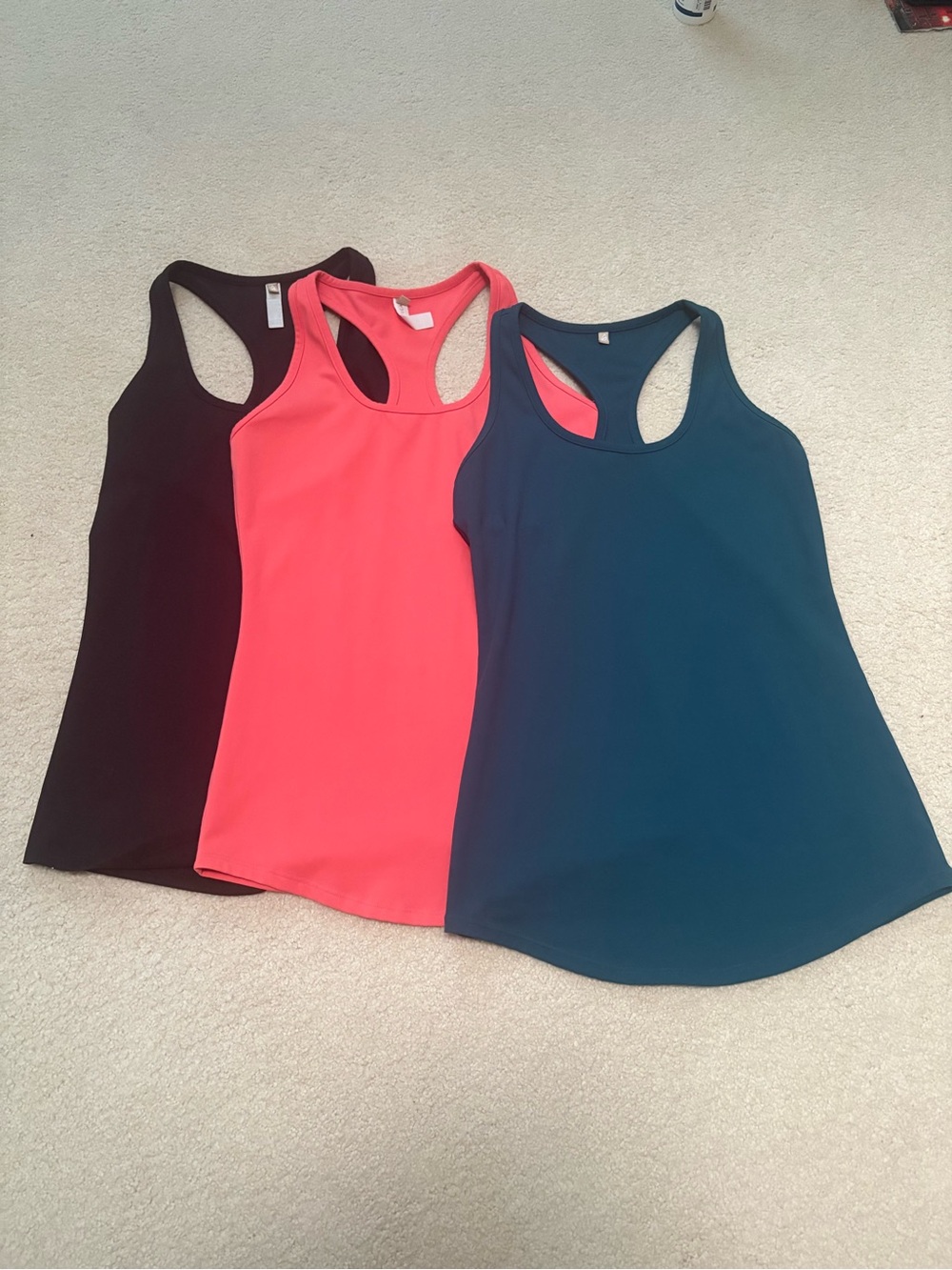 Ptula Racerback Tank Tops - Black, Coral, Teal